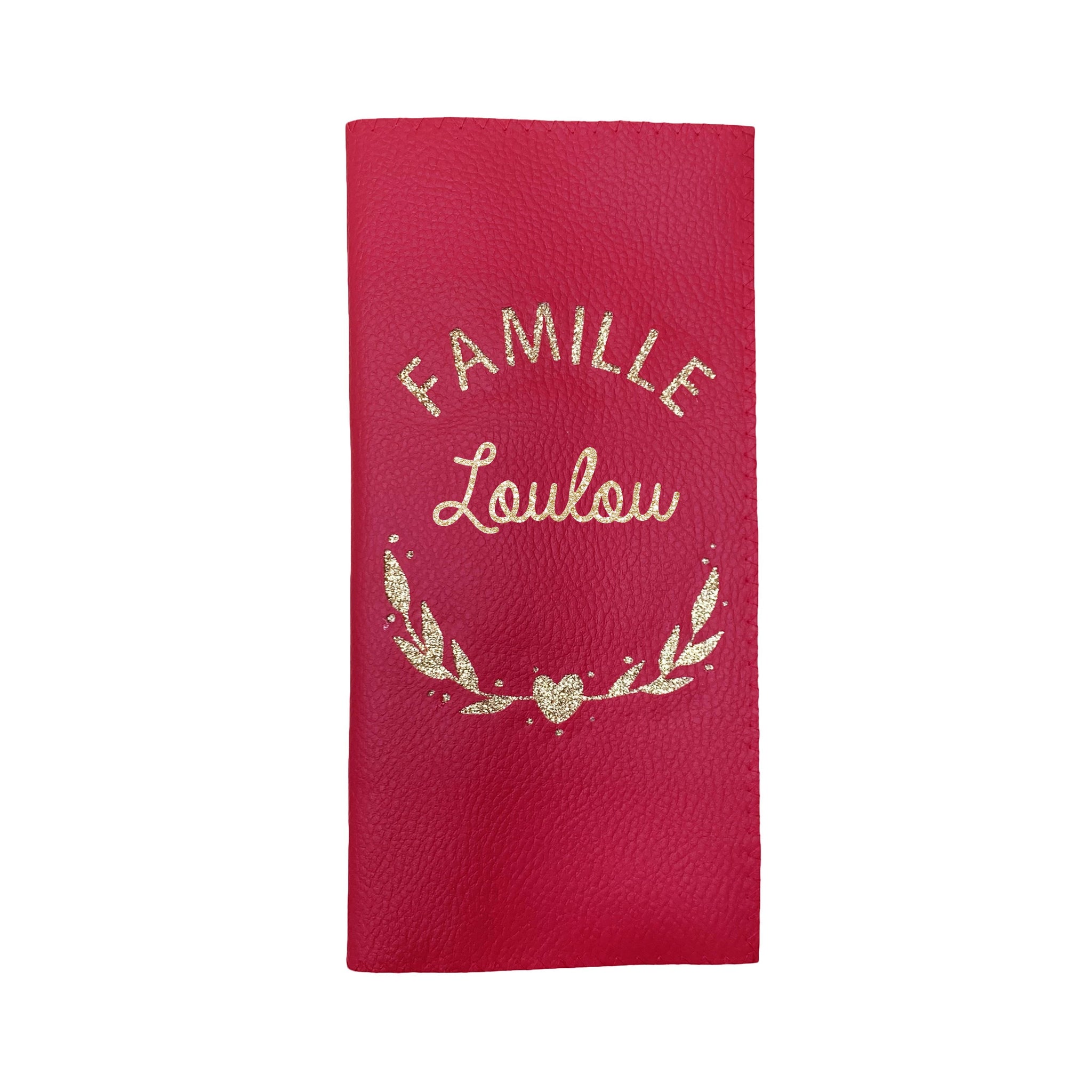 Protège livret de famille logoté en cuir recyclé - Fab France - FAMILLYDOC  - Vertlapub